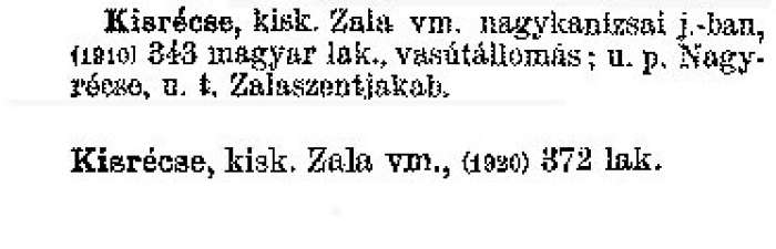Kisrécse - Révai nagy lexikona.jpg Kisrécse - Révai nagy lexikona.jpg