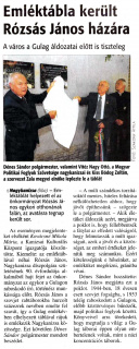 Zalai Hírlap 2016 08 17 03old - Emléktábla került Rózsás János házára.jpg Zalai Hírlap 2016 08 17 03old - Emléktábla került Rózsás János házára.jpg
